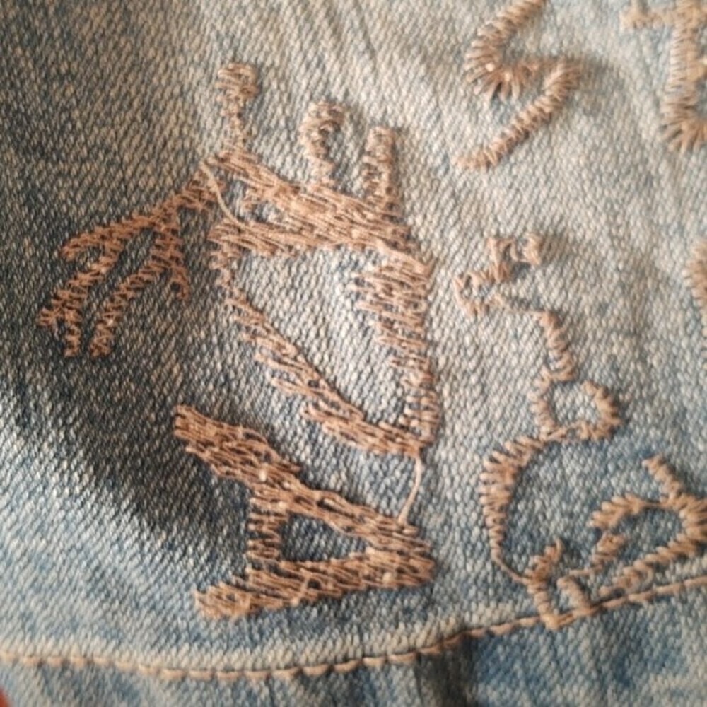 M-Soft Jeans Embroidered Denim Shorts Sz 27 - Picture 13 of 14